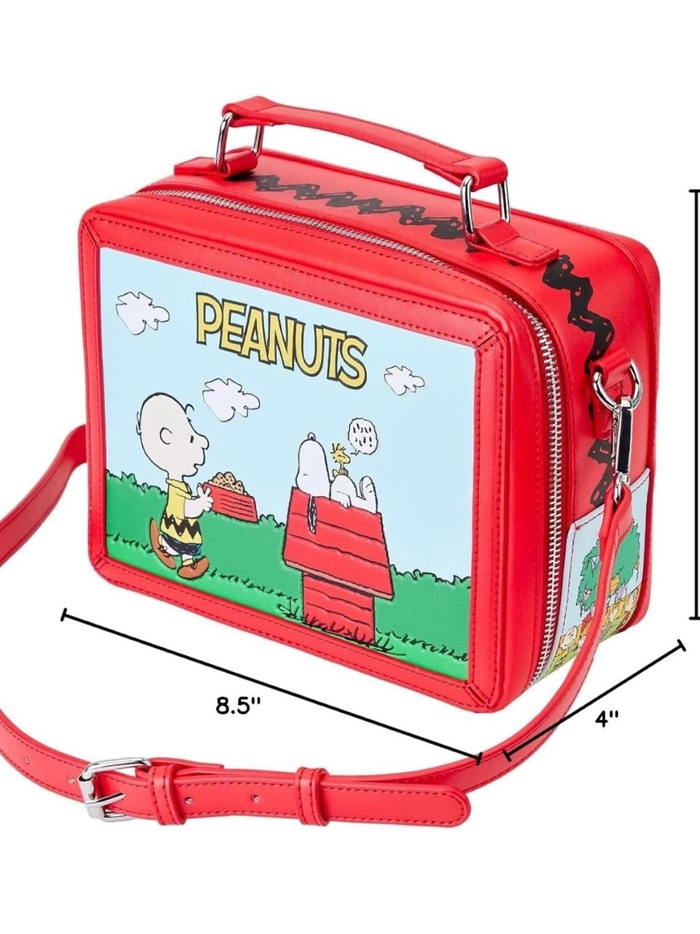 Loungefly Peanuts Charlie Brown Lunchbox Crossbody Bag - Picture 8 of 8